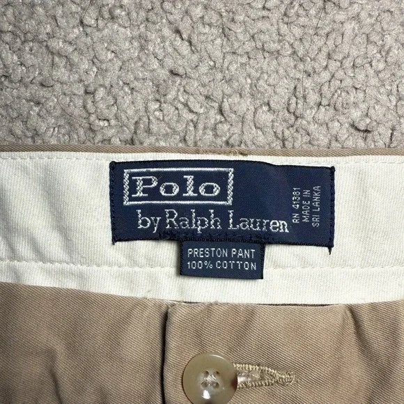 POLO RALPH LAUREN Preston Pant Mens 36X29 Brown Cotton Chino Casual - Picture 8 of 12